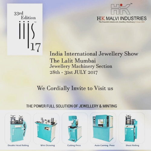 33rd edition india international jewellery show 2017 participant in hk malvi industries