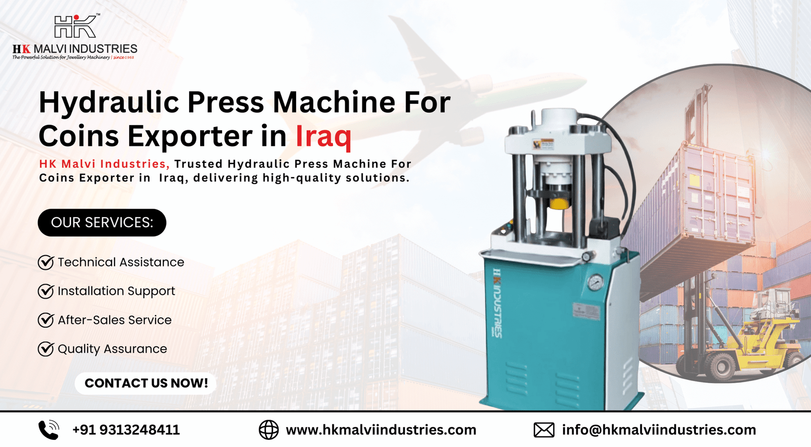 hydraulic press machine for coins exporter in iraq