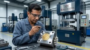 inspection of gold coin die