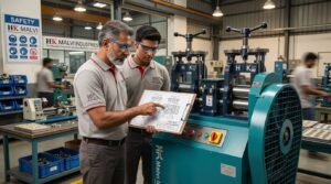 engineers inspection of machine