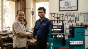 owner shaking hands technician
