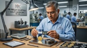 inspection of gold coin