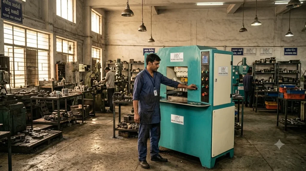 work on hydraulic coin presses