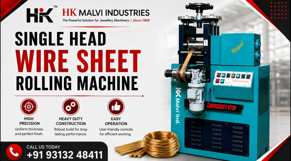 Singel Head Wire Sheet Rolling Machine By HK Malvi